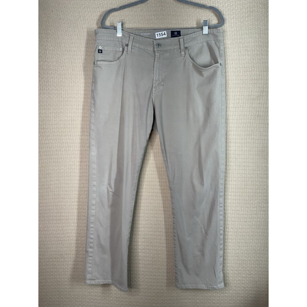 AG Adriano Goldschmied Pants Mens 36x34 Beige The Graduate Tailored Leg Chino